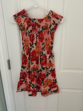 Billabong Pink Floral Smocked Sundress